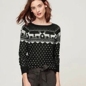 LOFT deer sweater Large